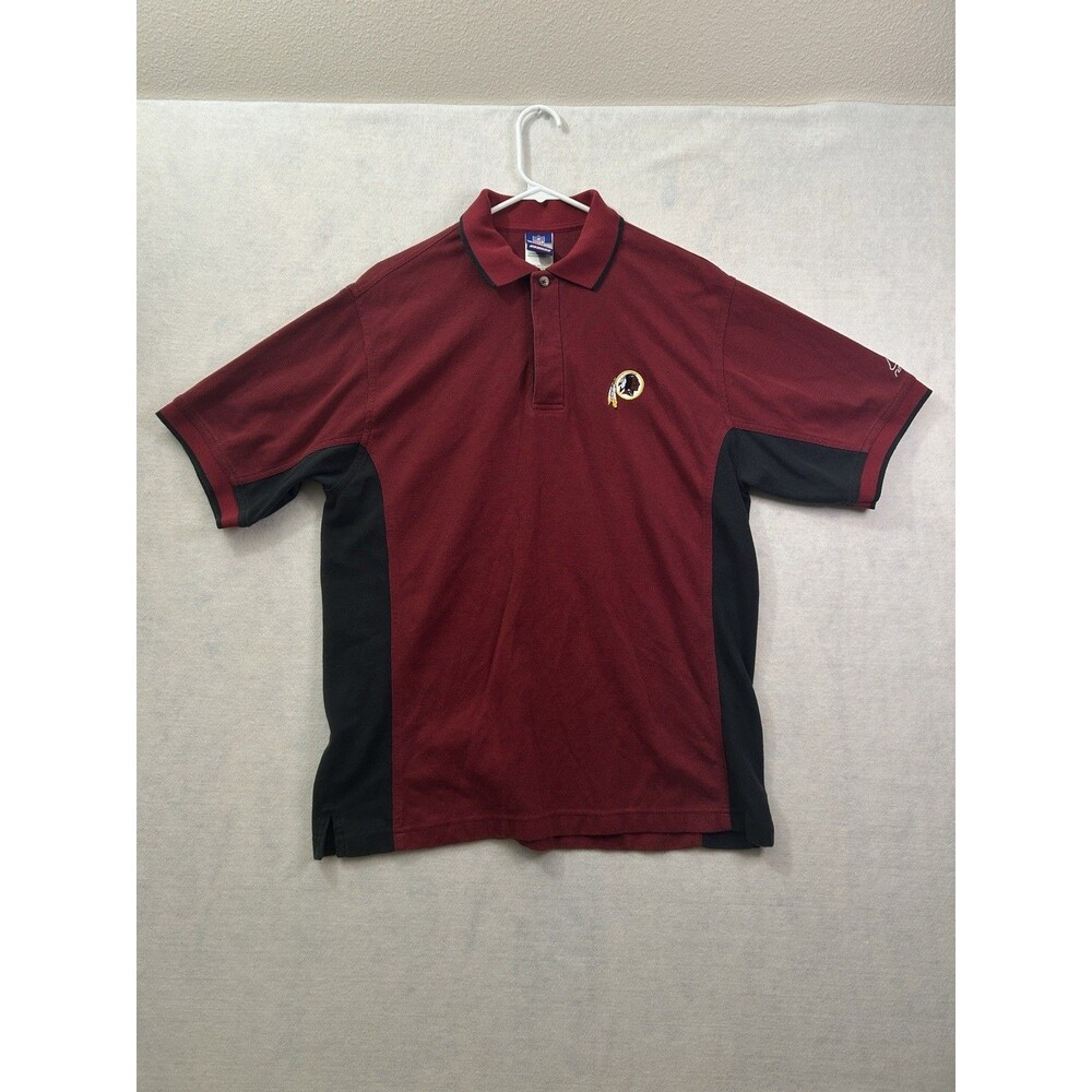 VTG Reebok Washington Redskins Polo Shirt Mens Medium M Waffle Knit Golf R113A